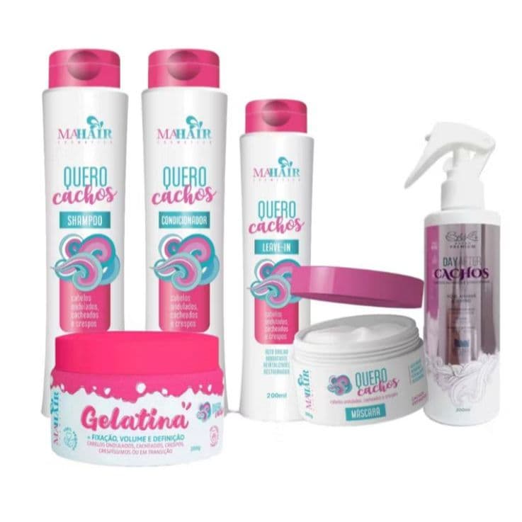 Kit Quero Cachos Mahair Shampoo Condicionador Mascara Creme de Pentear gelatina quero cachos mahair