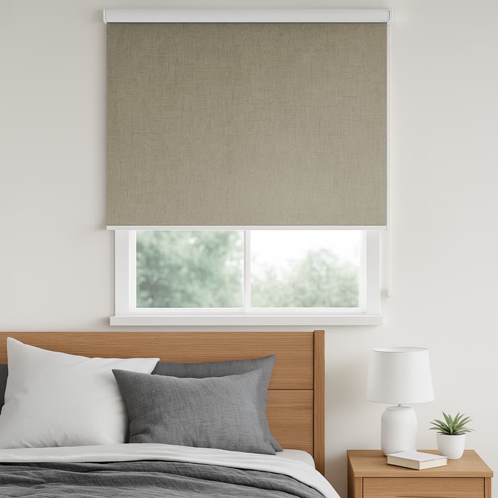 Persiana Cortina Rolo Blecaute Tecido Linho 1,40m X 1,40m Sala Quarto Blackout Fácil Instalação