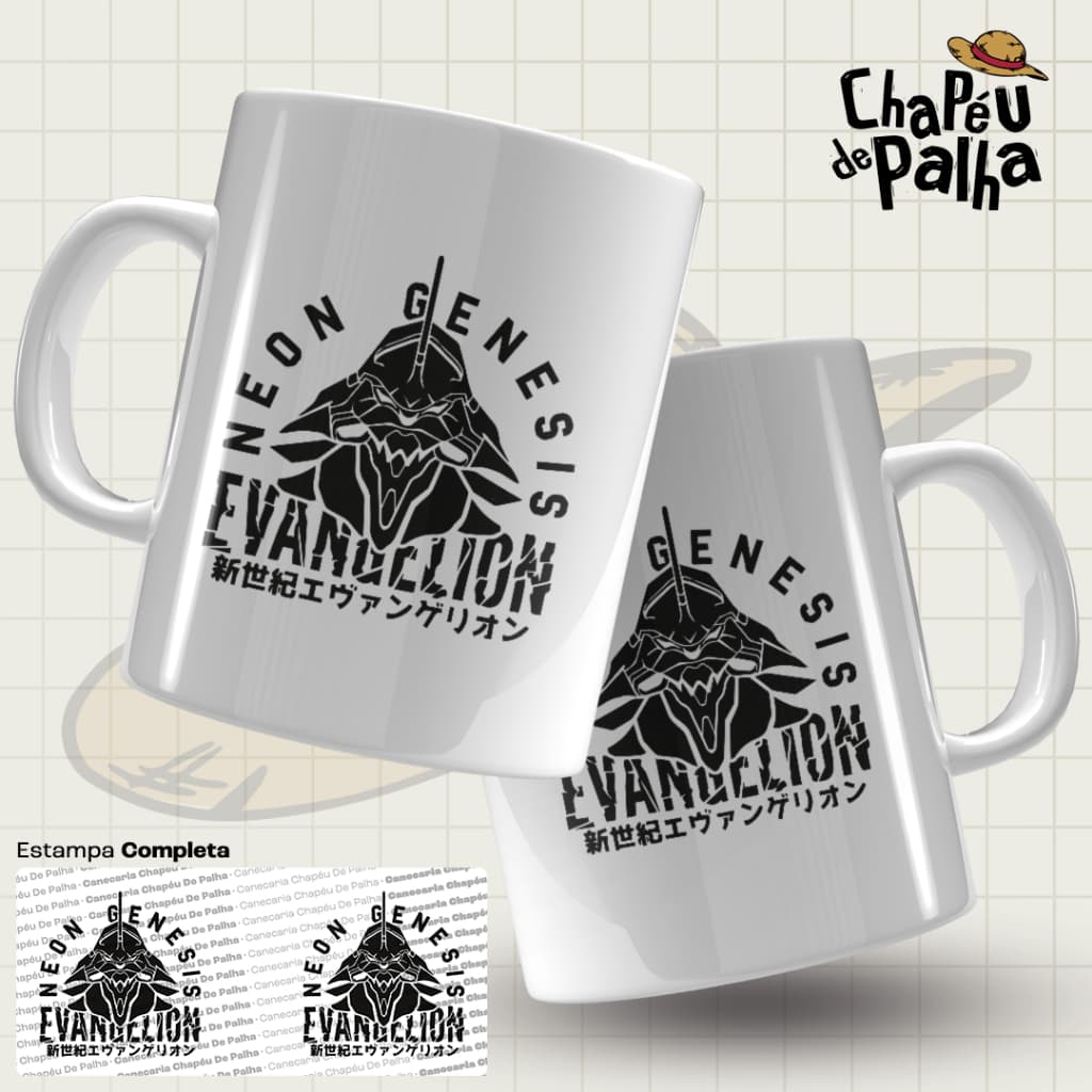 Caneca Evangelion Porcelana 325ml – Anime Neon Genesis – Presente Otaku - Mecha