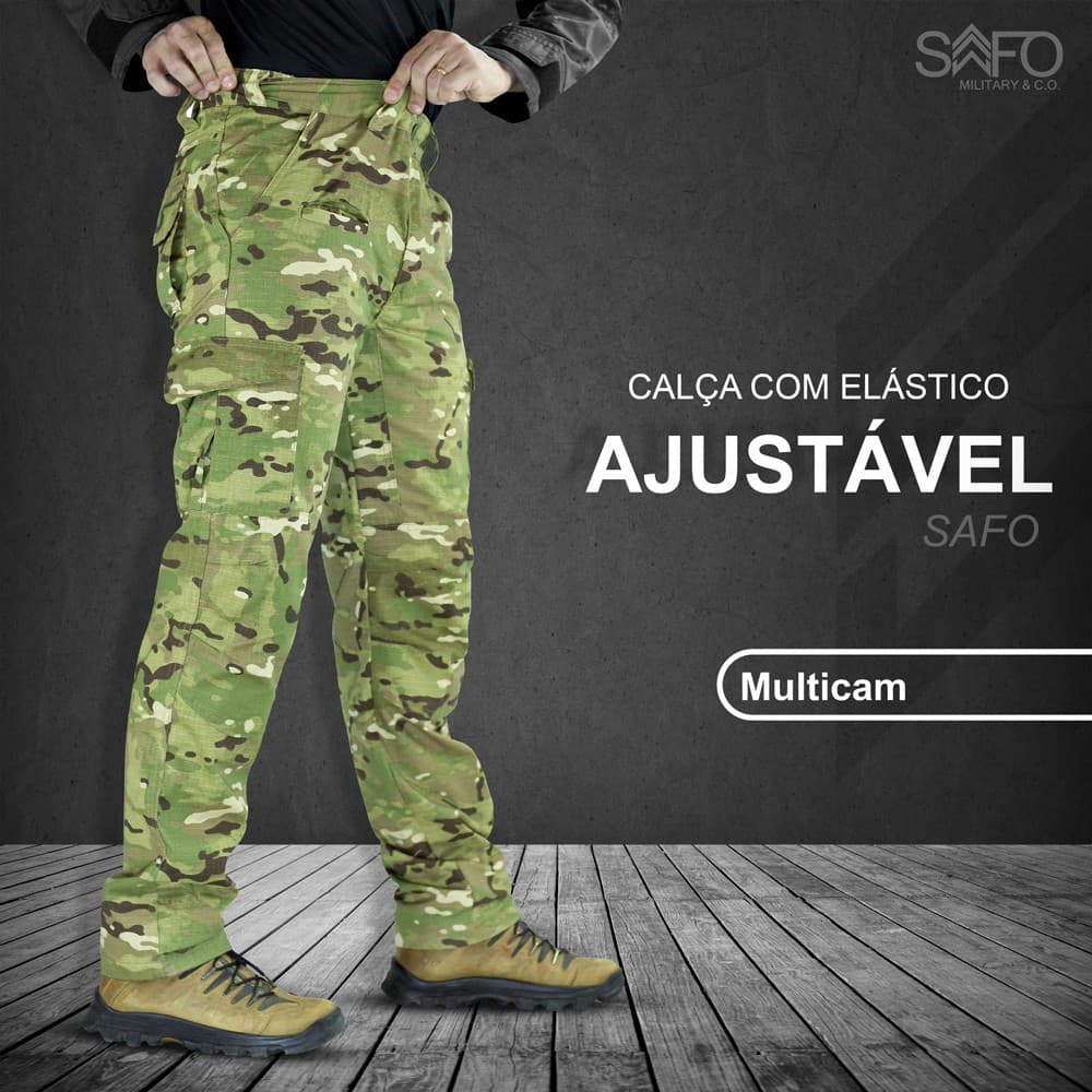 Calça Defender Safo Multicam RipStop 8 Bolsos
