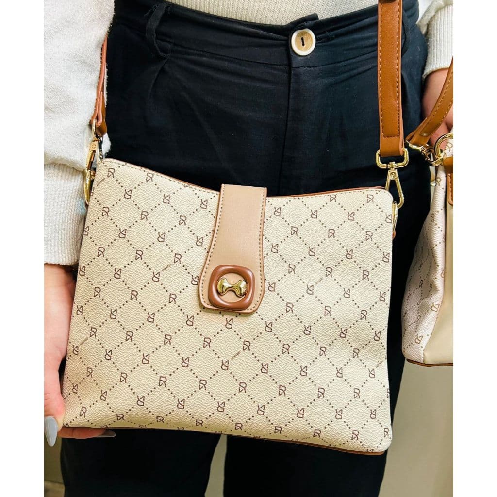 Bolsa Feminina Veryrio Média Transversal Estampada Luxuosa Versátil Dia Dia Reforçada