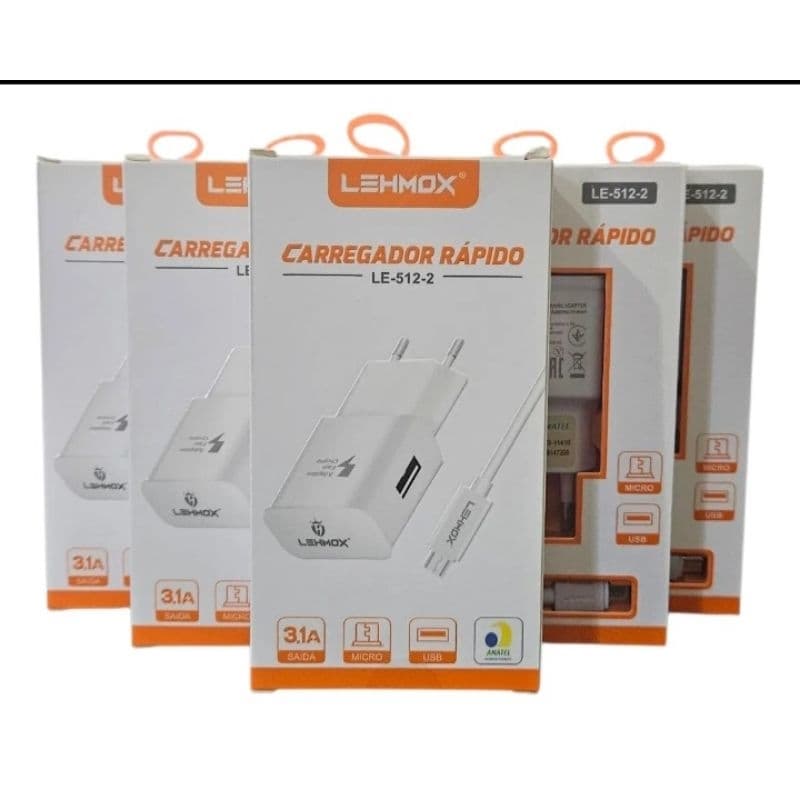 CarregadorRápidoLehmox 4.1A Fonte com 3 Saída USB V8/ Ios