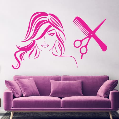 Adesivo de Parede para Salão de Beleza – Decoração Profissional e Elegante