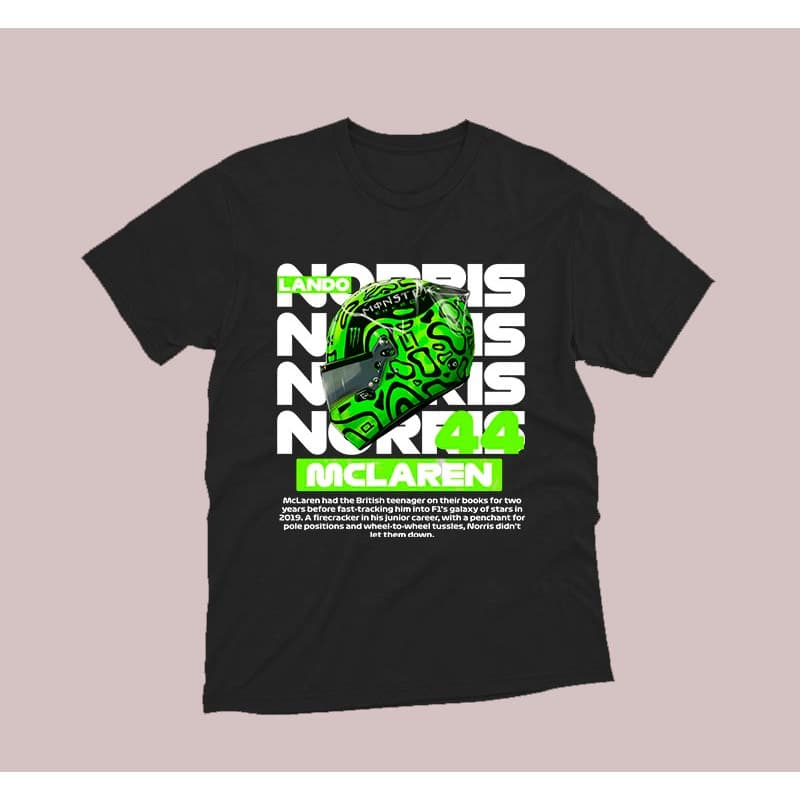 Camiseta Capacete Norris 44 F1 100% Algodão Unissex