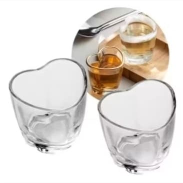 Kit De 3 Copos 50ml Para Shot Formato de  Coração Lyor