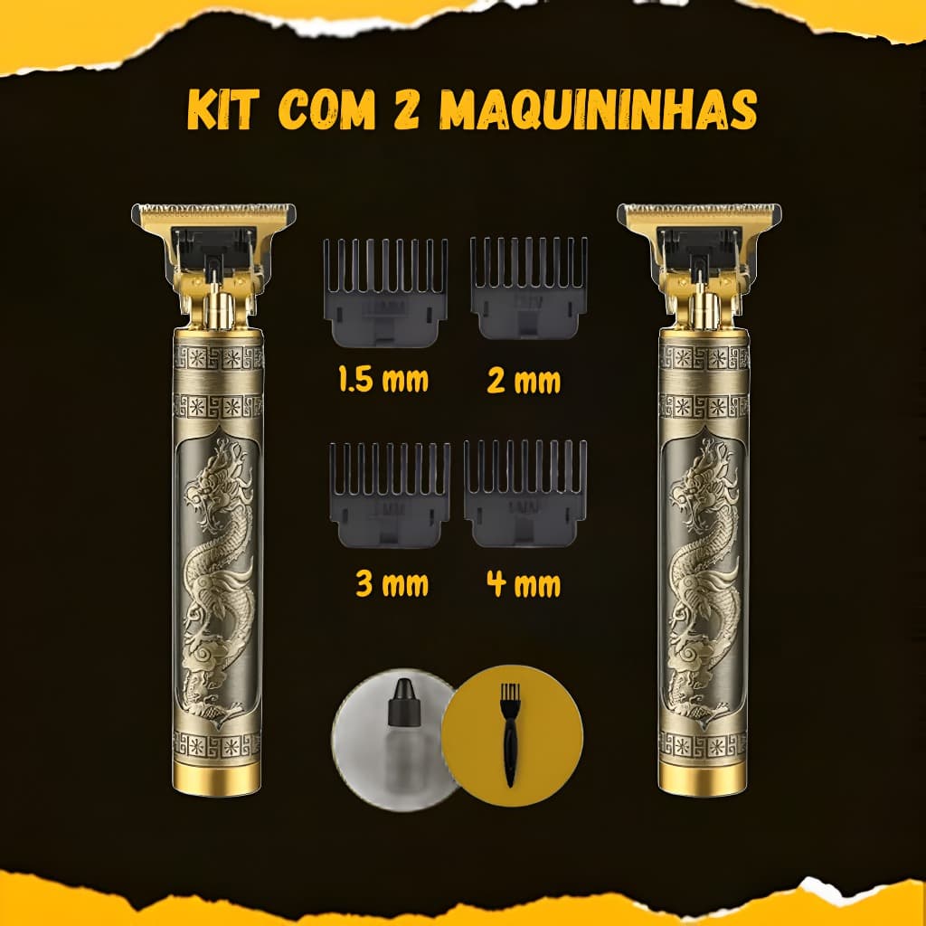 Kit 2 Máquina de cortar cabelo barbeiro profissional elétrica bateria recarregável