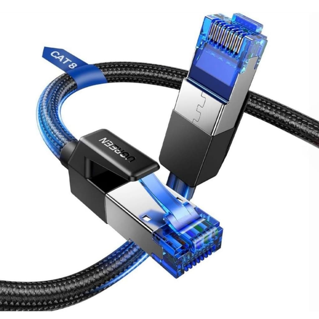 Cabo De Rede Cat8 Gamer Internet Rj45 40gbps 2 Metros Compatível Com Smart TV PS5 XBOX One PC Gamer
