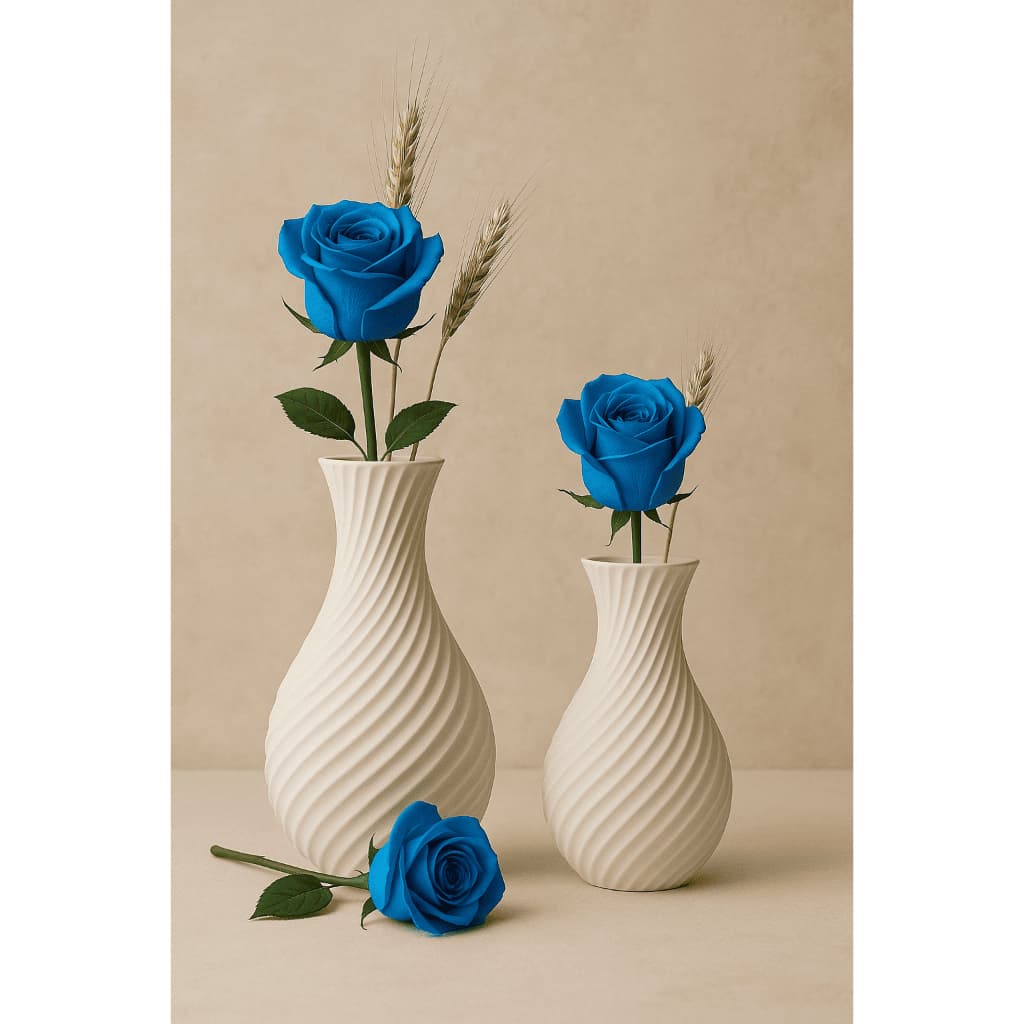 Kit 2 Vasos Decorativos Modernos Sala, Cozinha ou Escritório–3D Premium–Cores Variadas 18 e 15cm