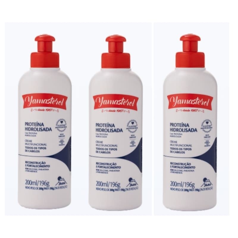 Creme Multifuncional Yamasterol Proteína Hidrolisada 200ml 3 unidades