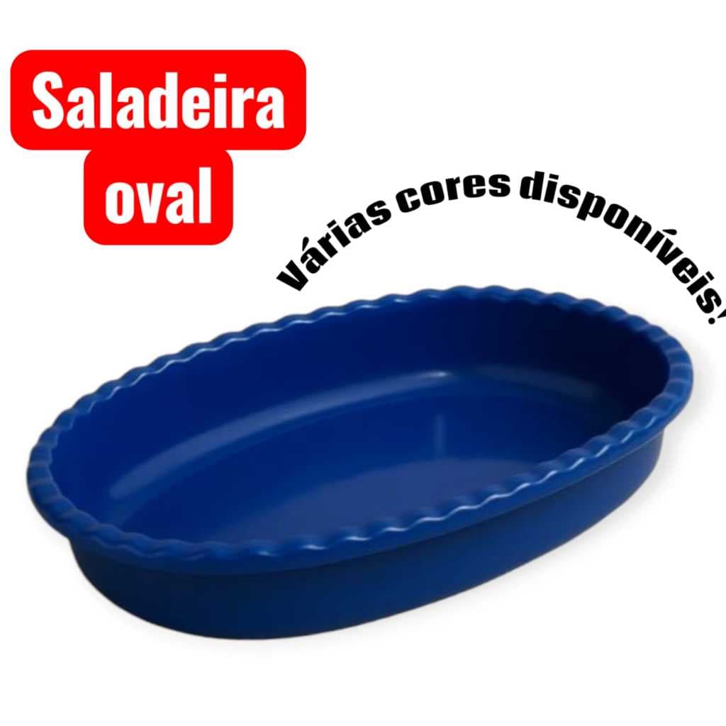 Saladeira Fruteira oval Grande Tigela de Plástico Capacidade 3 Litros