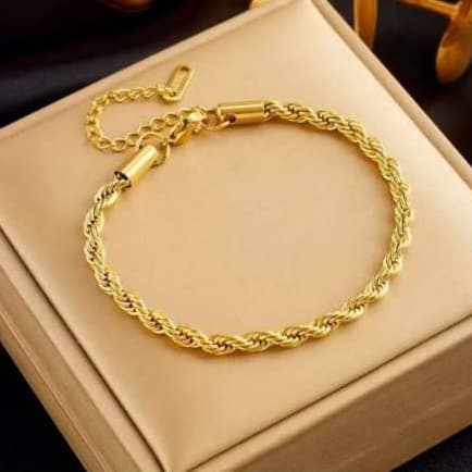 Pulseira trançada em aço inoxidável 316L