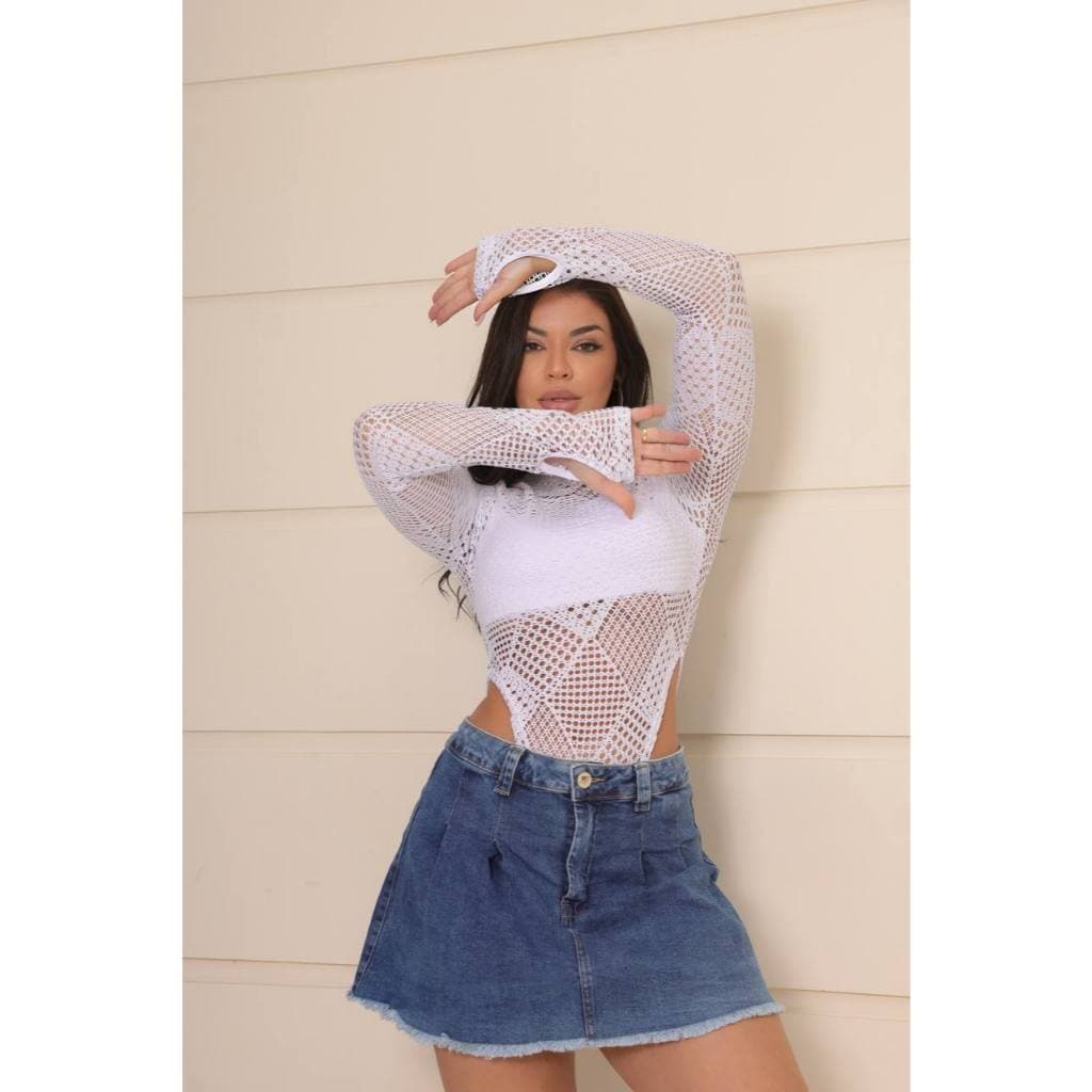 bory feminino manga longa com top fixo arrastão