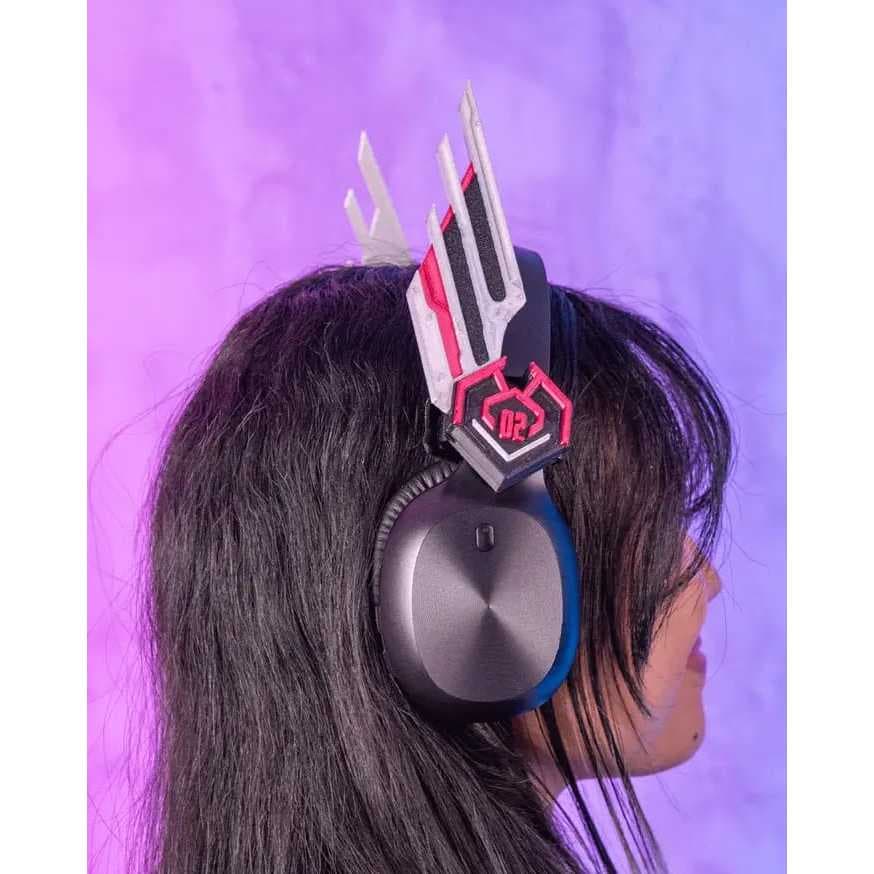 Kit 2 Acessórios  para headset Futuristico Cosplay Cyberpunk  universal