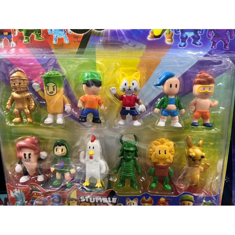 stumble guys especiais lendários cartela com 12 bonecos 7cm