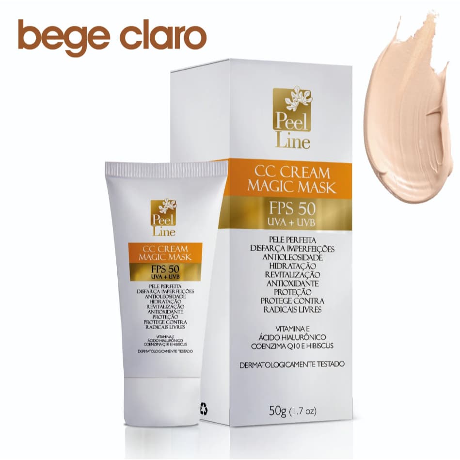 Protetor Solar CC Cream Magic Mask FPS 50  50g - Bege Claro, Bege Médio e Bege Bronze