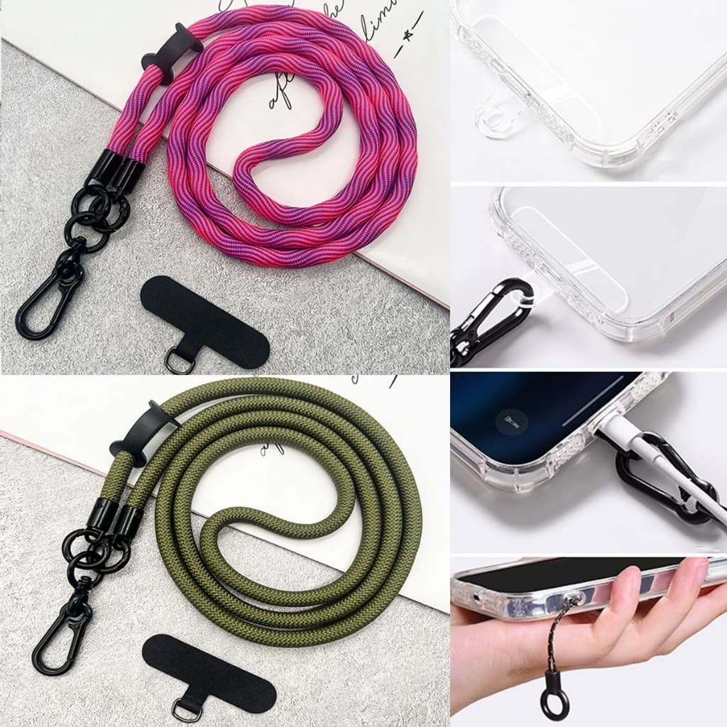 Cordão de Celular Universal Pescoço ou Pulso Ajustável – Strap Alça de Segurança Antiqueda para Celulares Crachá Chaves