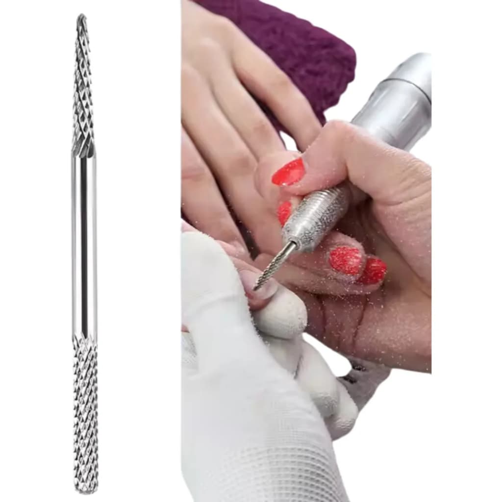 Broca Tungstênio Fina Unhas De Gel Acabamento Cutícula - Brocas de Pregos Multi Funcional com Aço Tungstênio