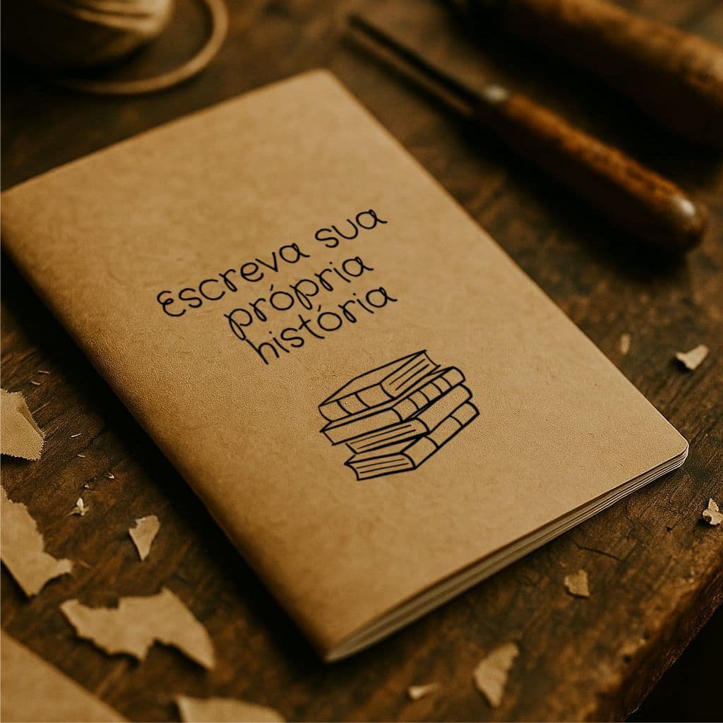 Caderno kraft 14x20 cm 30 folhas sem linhas grampeado frases motivacionais unitário ou kit com 3 modelos