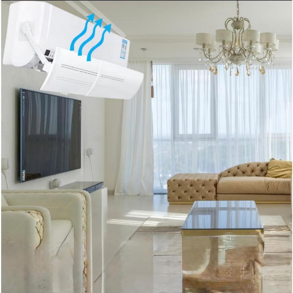 Defletor Suporte Para Ar Condicionado - SPLIT Ajustável até 103 cm , Branco com microfuros