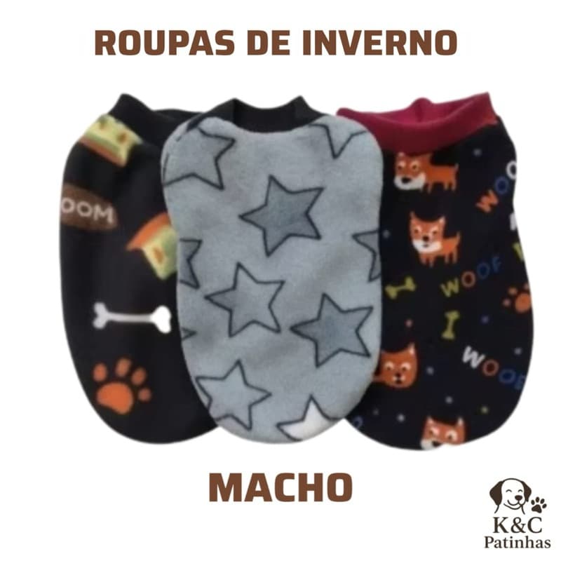 Roupa de Inverno para Pet (Macho), Roupas para Cães e Gatos, Roupa de Inverno