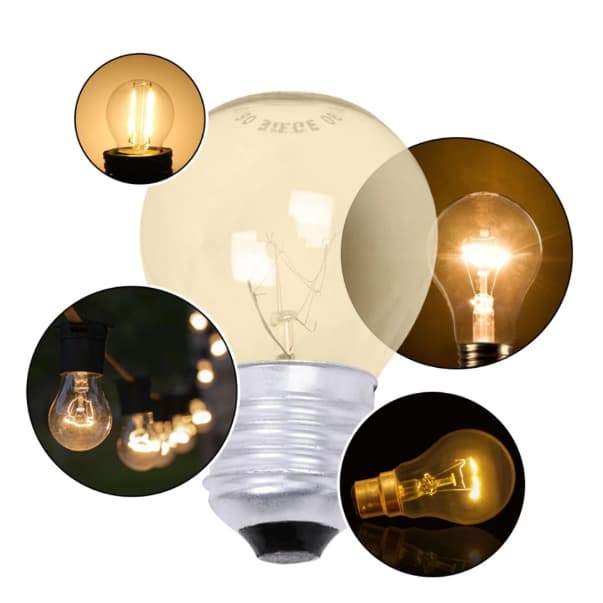 KIT com até 20 Lâmpadas Bolinha 15w 127V ou 220V Luz Amarela Incandescente Varal Luzes