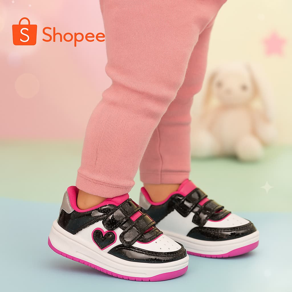 Tênis Preto Baby Menina Krisle Velcro Escolar Confortável Do 20 Ao 27 Pronta Entrega