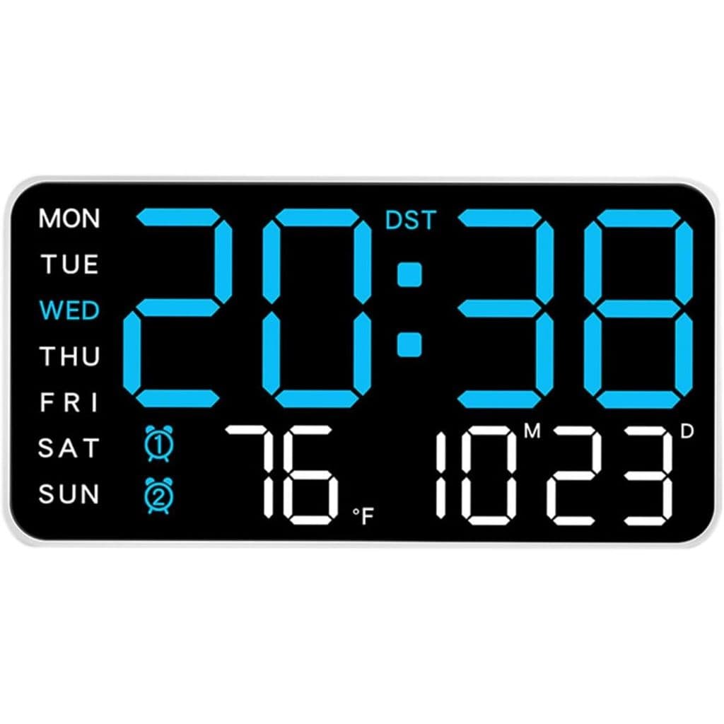 Relógio Despertador digital LED Relógio de parede multifuncional Relógio elétrico com dimmer - COD76085