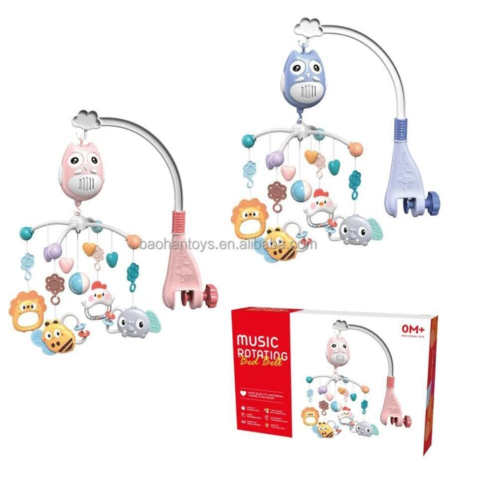 M贸bile Ber莽o Beb锚 Musical E Girat贸rio Rosa Menina Azul menino Animal Para Carrinho e Ber莽o Space