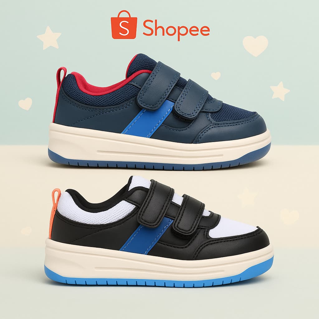 Kit 2 Pares Tênis Baby Krisle Escolar Passeio Velcro Leve e Macio Do 20 Ao 27