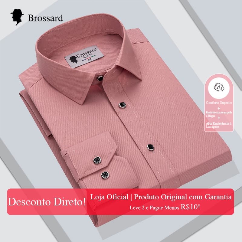 Camisa Social Masculina Elegante Manga Longa - Antirrugas e Respirável para Trabalho e Casual