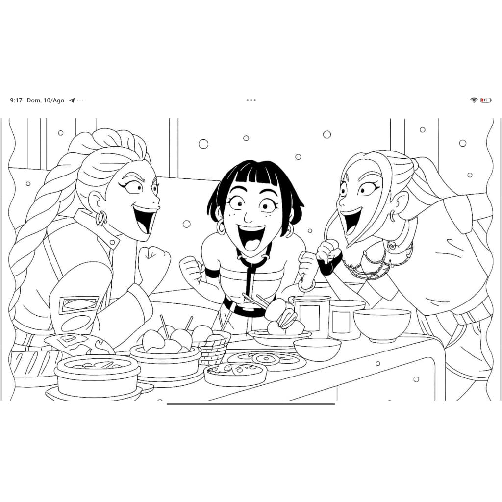 Livro para colorir Guerreiras kpopP 50 desenhos encadernado