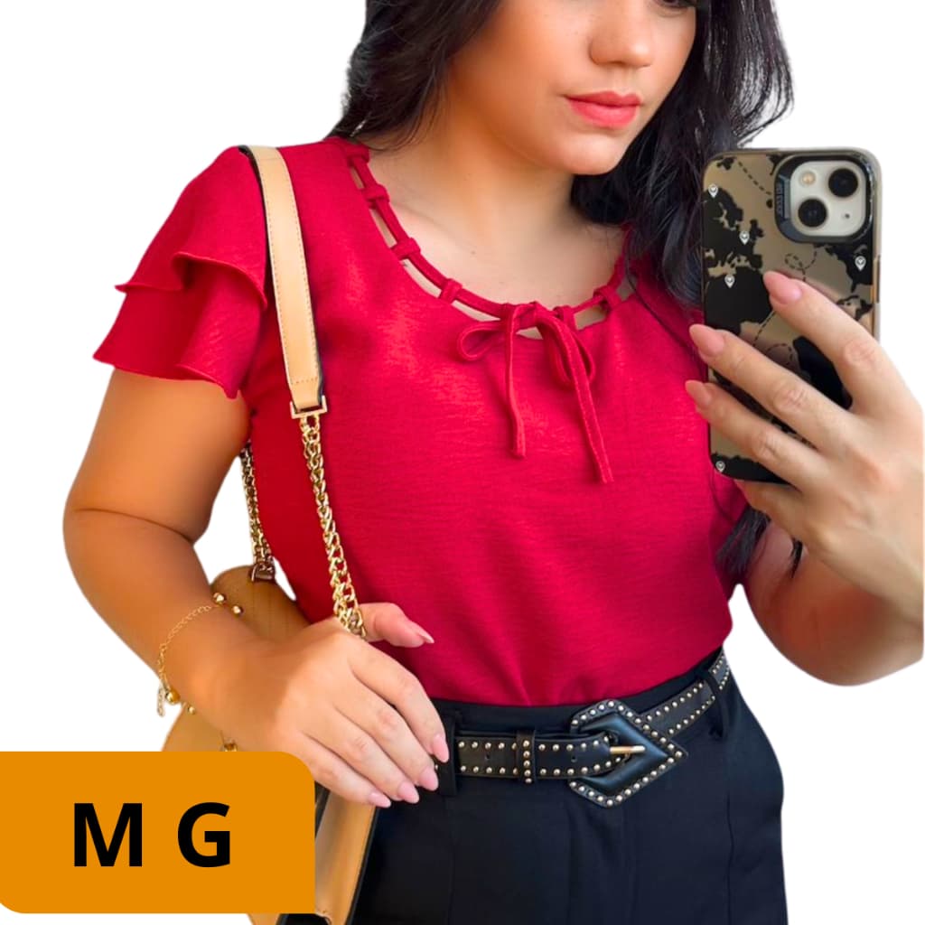 Blusa Feminina lisa luxo elegante com manga