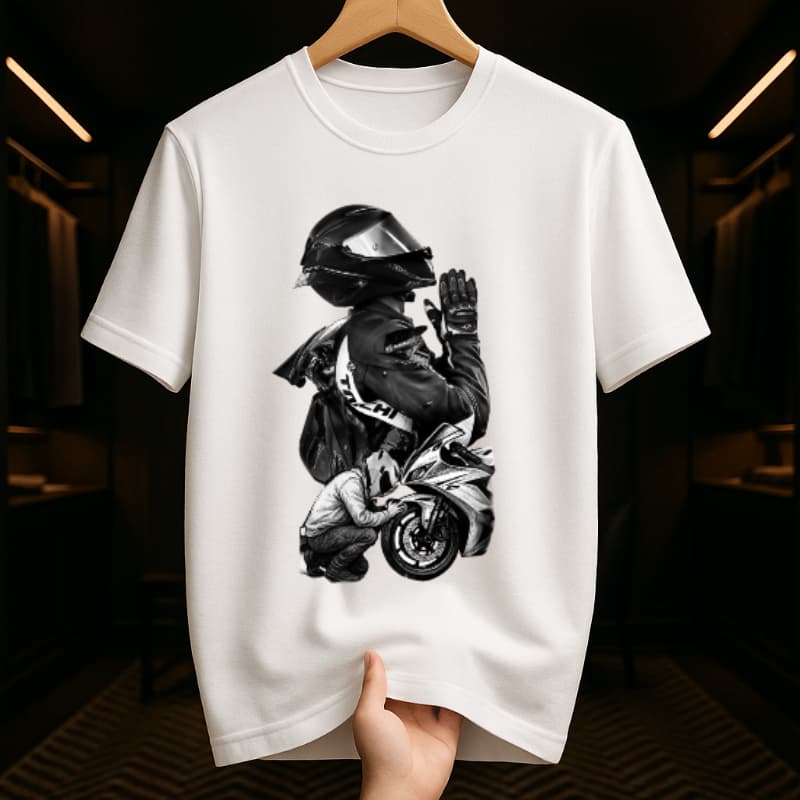 Camiseta Estampa Moto no Grau Streetwear Unissex 100% Algodão Estilo Motocross e Wheelie