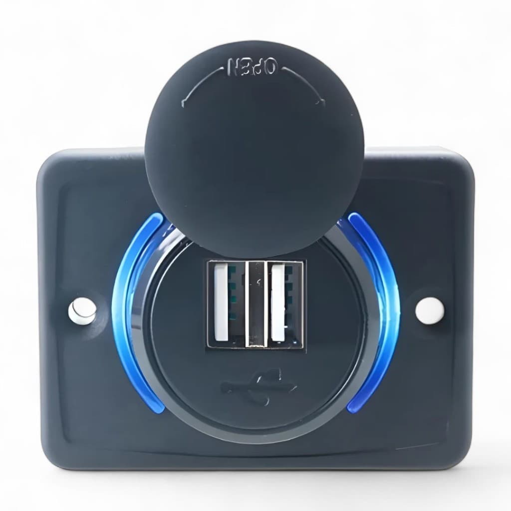 Tomada Carregador Veicular Usb Van Motorhome Onibus 12v 24v Carro
