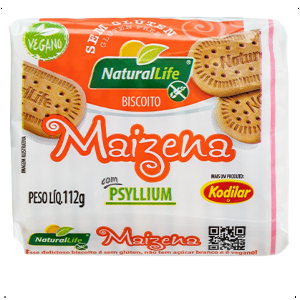 Biscoito de Maizena Vegano Sem Glúten Kodilar 112g Natural Life
