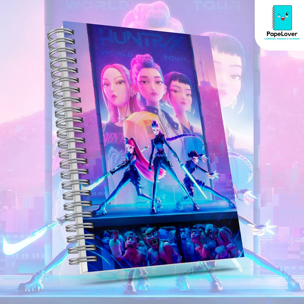Caderno Guerreiras do Kpop com brinde especial - Capa dura, opção de agenda disponível.