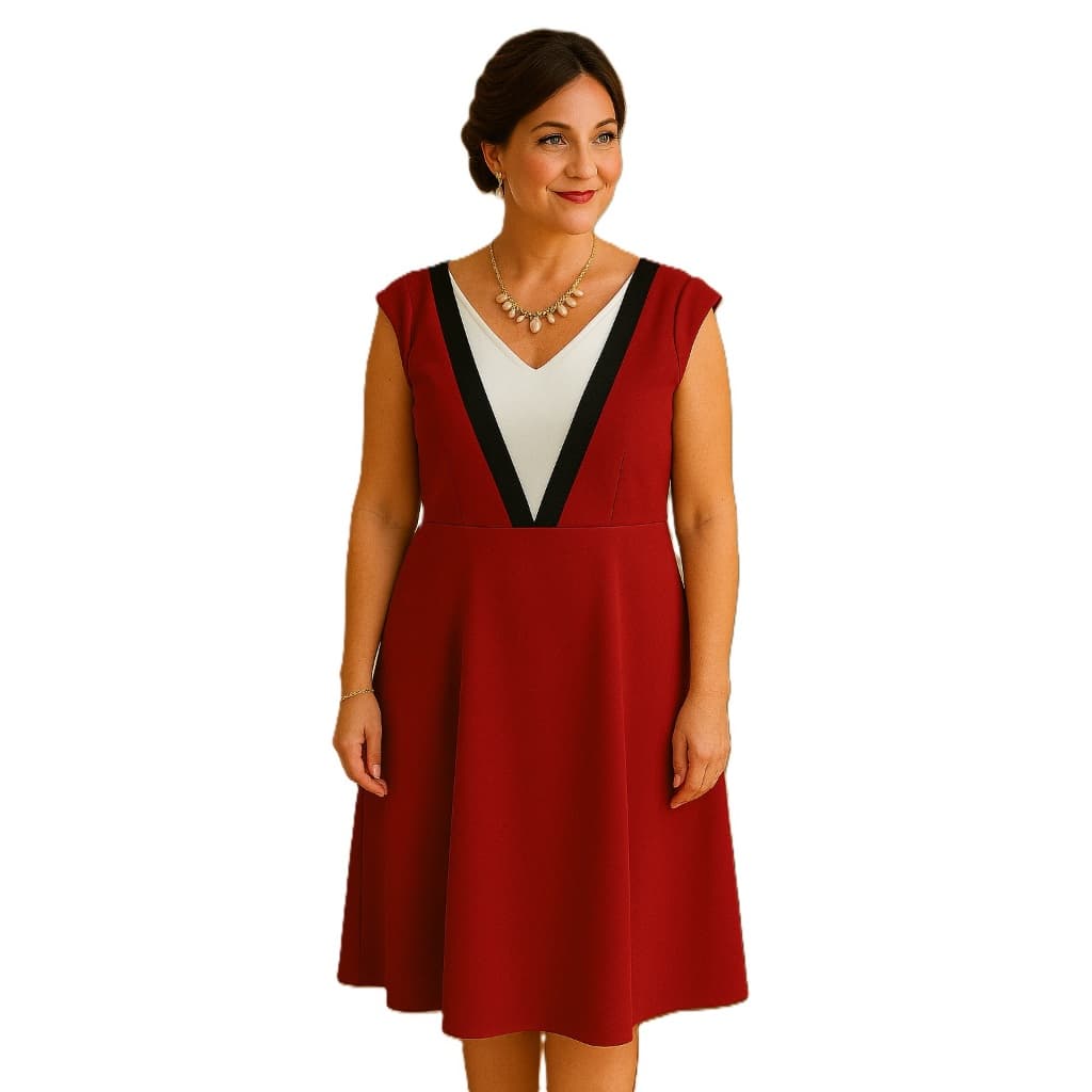 Vestido Feminino Festa Casual Vermelho Bordo