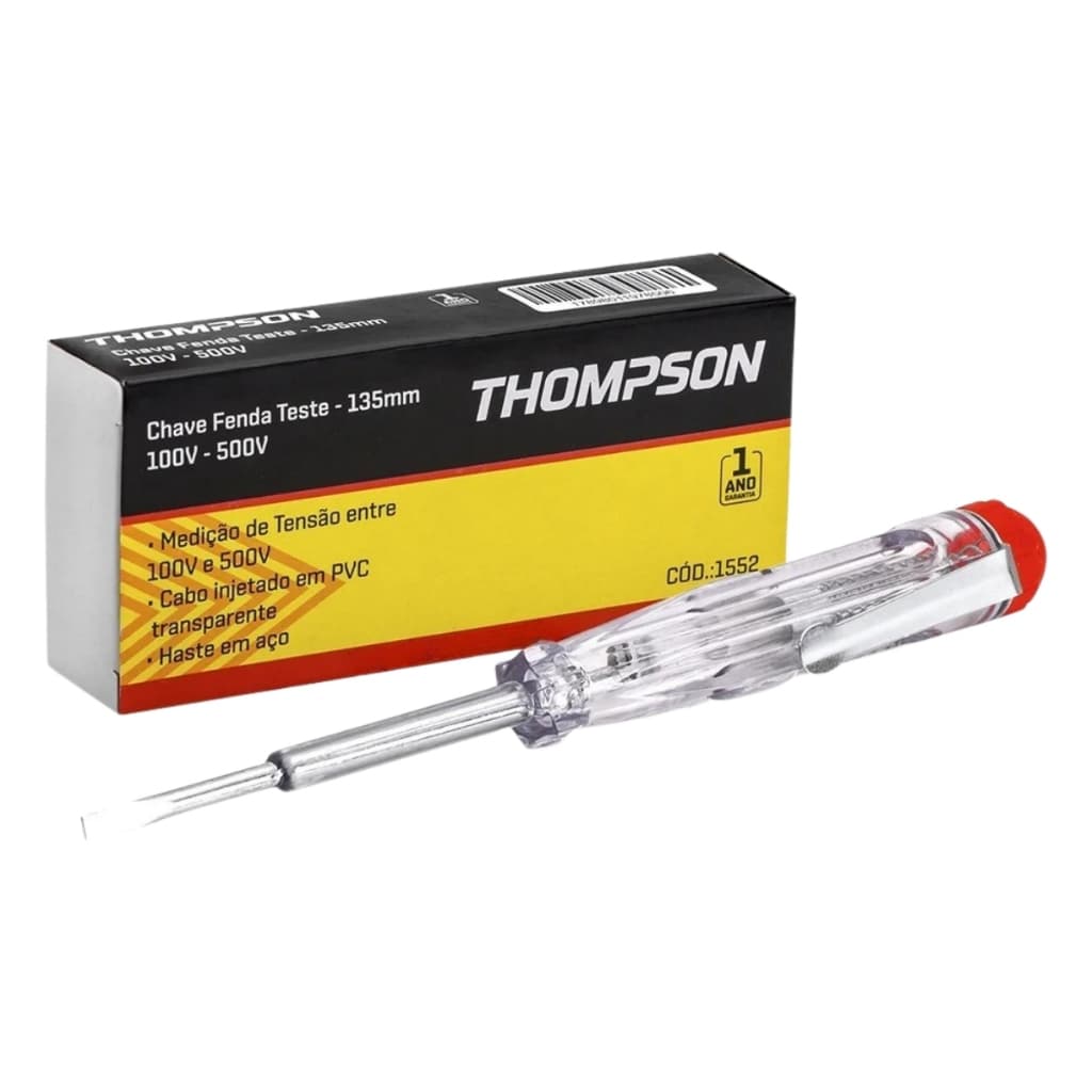 Chave Teste Detector de Tensão Elétrica de Fenda  Voltagem 110V 220V LED ou Incandescente Thompson