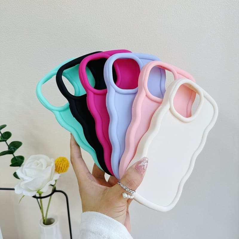 Capa De Celular Borda Ondulado Cor Pastel para linha  11 16 14 15 12 13 14Plus Promax