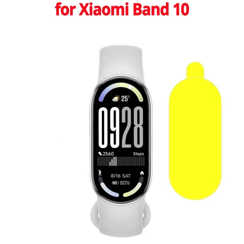 Película #StudioShopSP TPU Gel para Xiaomi Mi Band 10, Mi Smart Band 10 c/ 4 un
