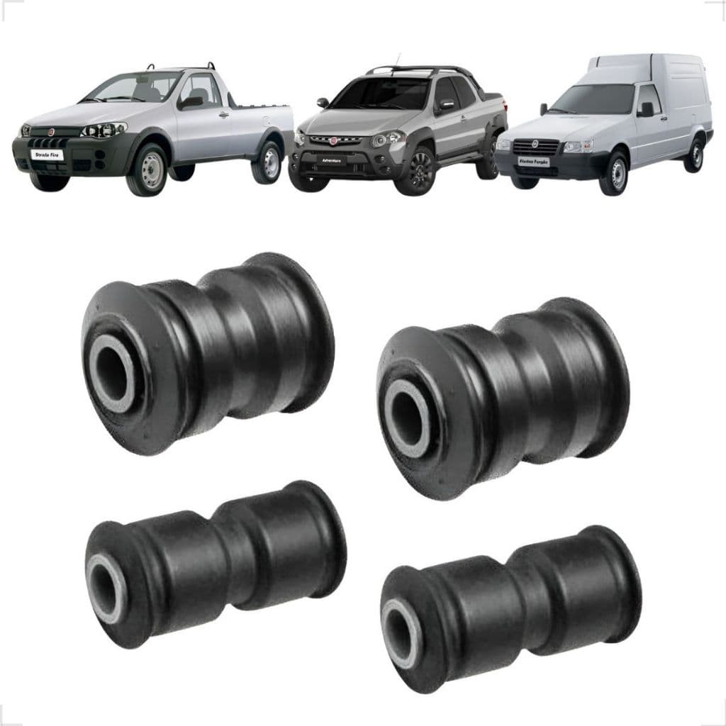 Kit Par 4 Buchas Feixe Mola Suspensão Traseira Strada Fiorino