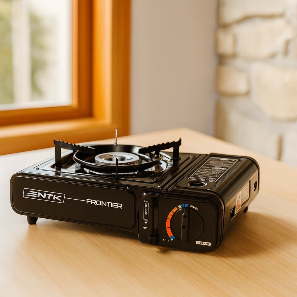 Fogão Fogareiro Nautika Camping Frontier Flex C/ Maleta Portátil Mesa Acampamento Mini Fogão Prático