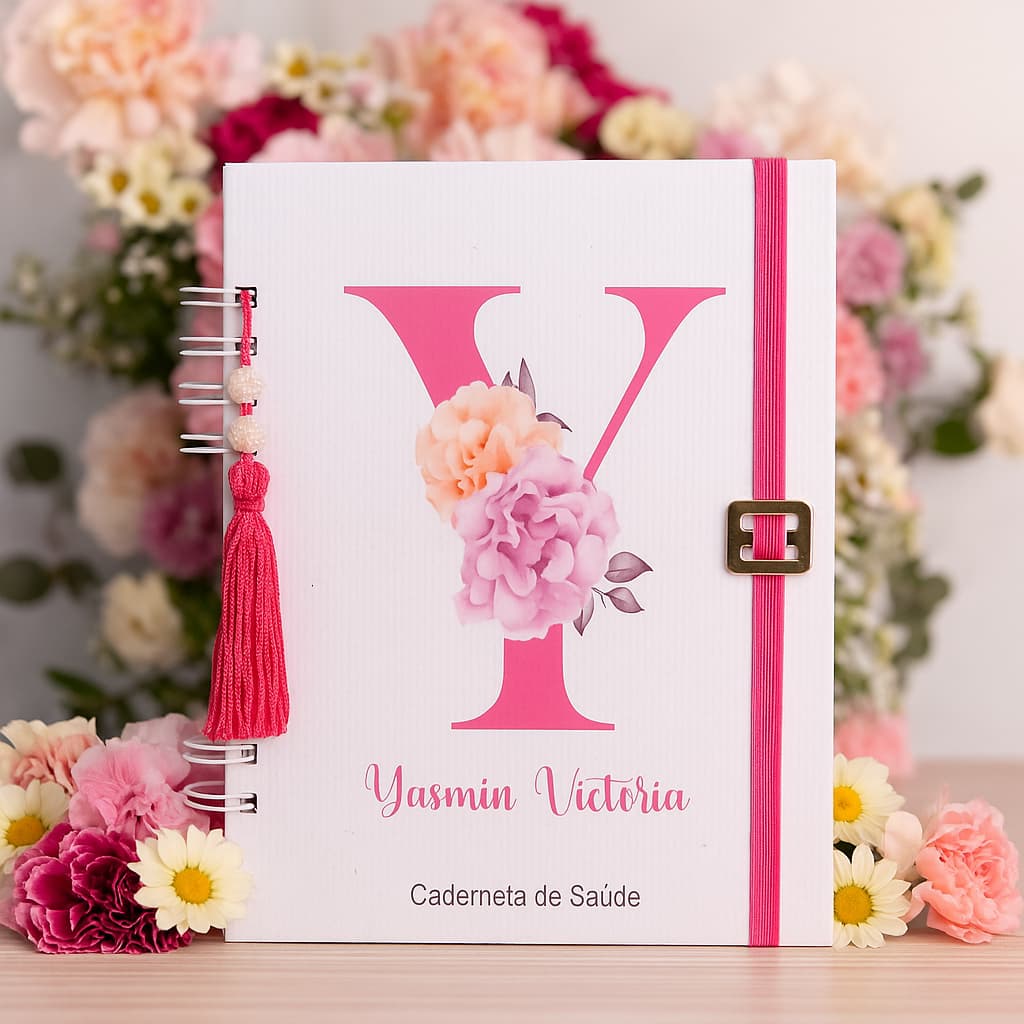 Caderneta de Saúde Personalizada  -Caderneta de vacina Letras- Caderneta de Saúde Alfabeto