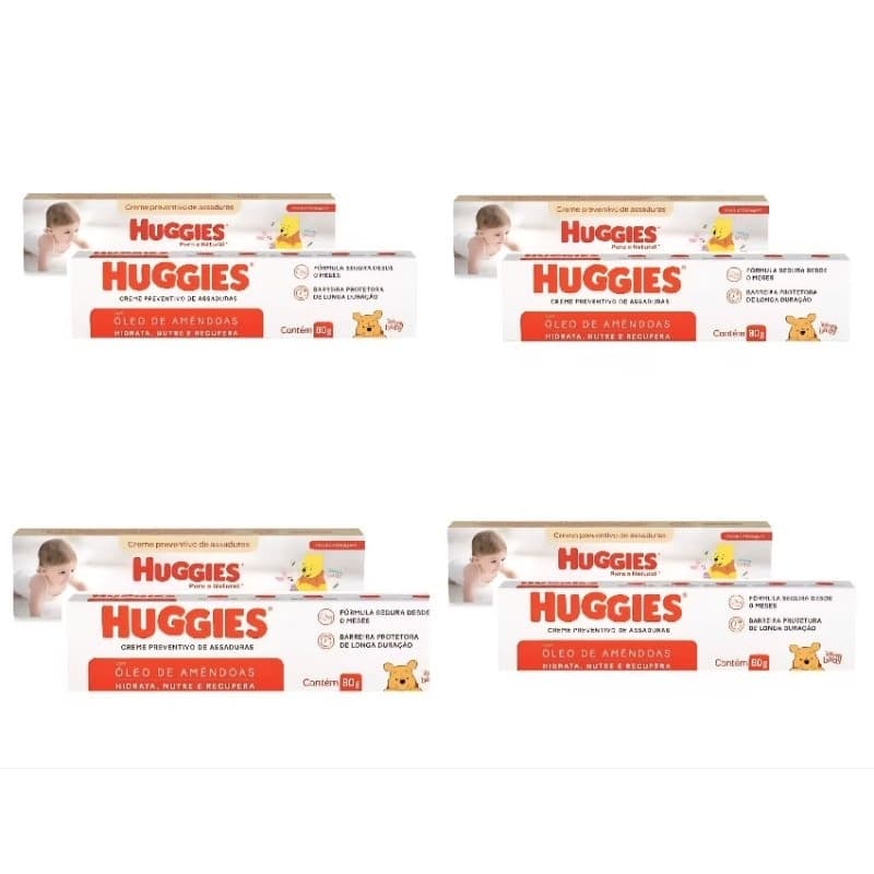 Huggies Creme Preventivo Assaduras Pele Protegida c/4 de 80g