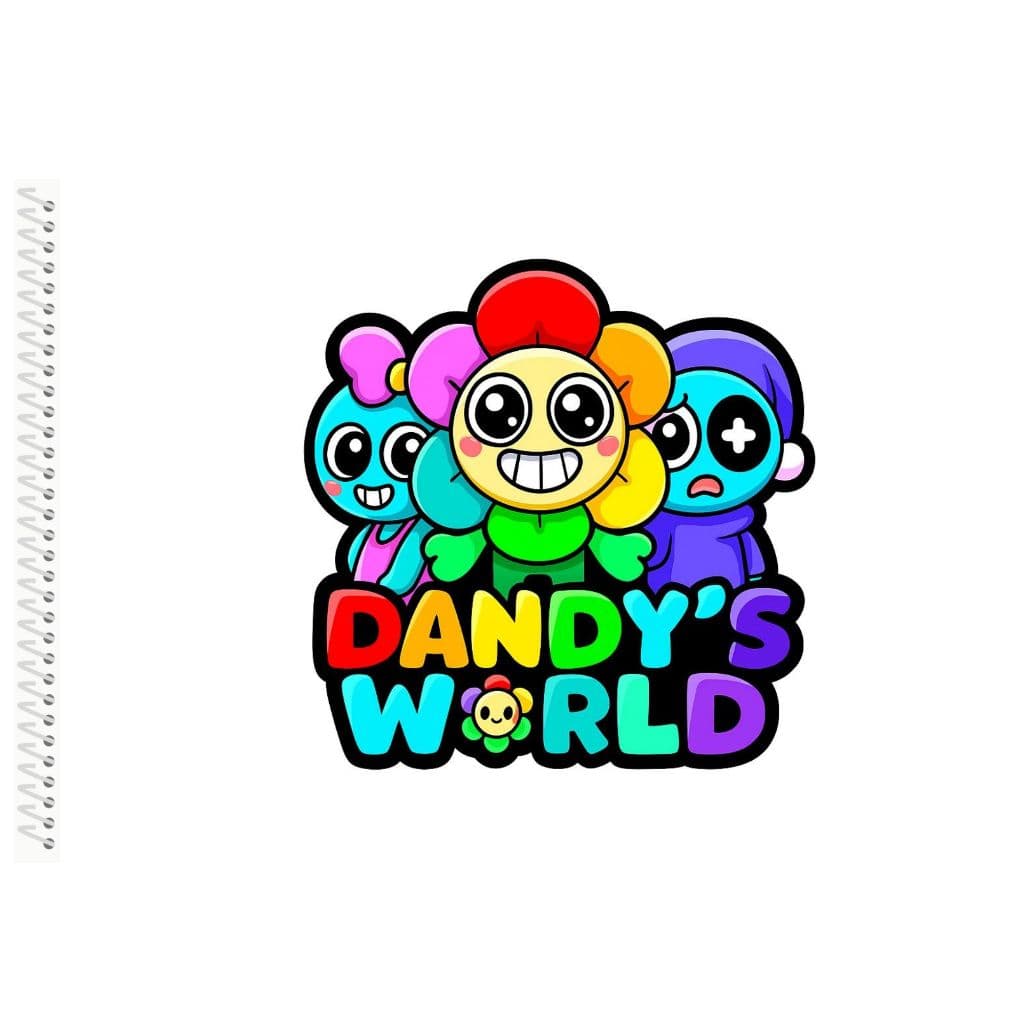 Dandy's World / Livro de colorir com 50 Páginas  / Tamanho A5 & A4 / Dandys / Dand / Robloxs /Edição Fofa e Divertida