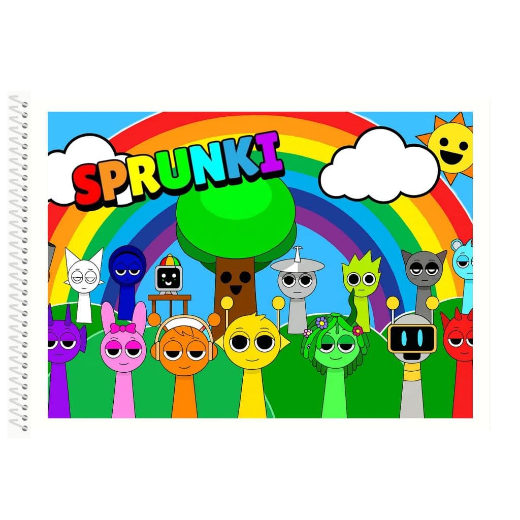 Sprunki / Livro de colorir com 35 Páginas / Tamanho A5 & A4 / Anime /Edição Fofa e Divertida
