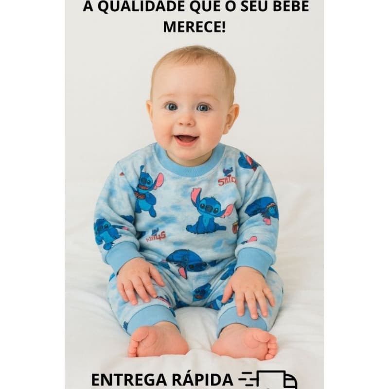 Conjunto Bebê Moletom Algodão Inverno Quentinho | Menino e Menina P ao 2 Anos