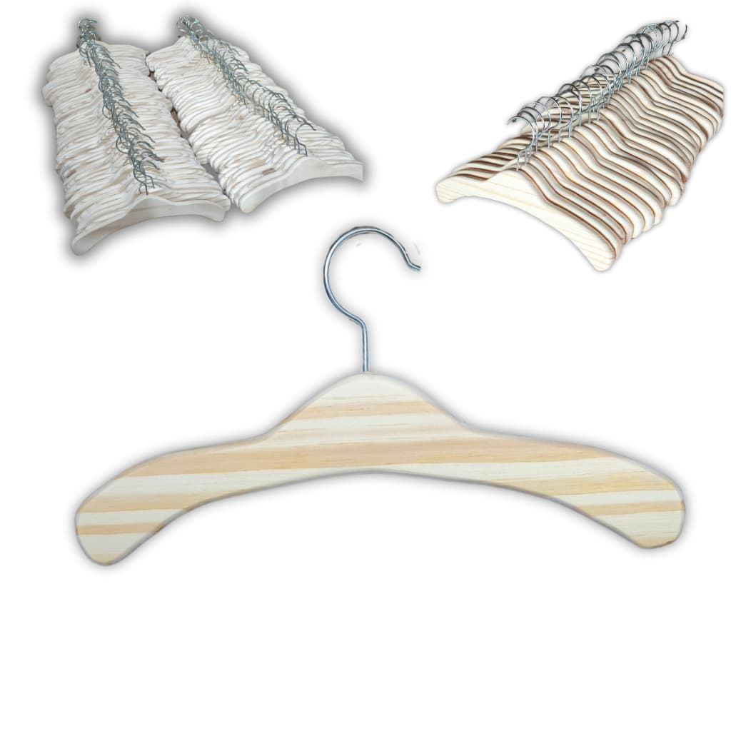 Kit com 15 Cabides infantil de Madeira Bebes Criança