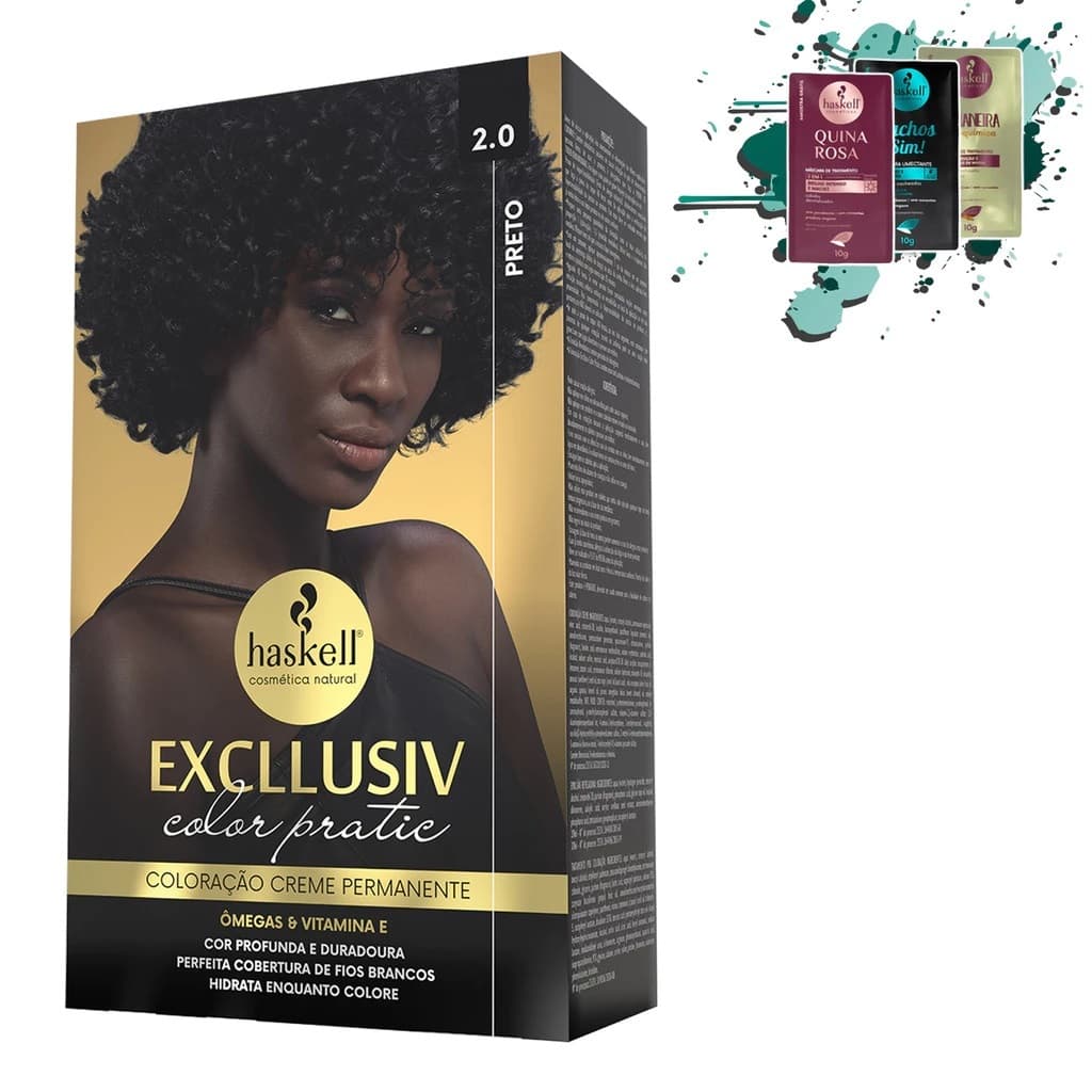 Kit Coloração 2.0 - Preto - Exclusiv Color Pratic Haskell
