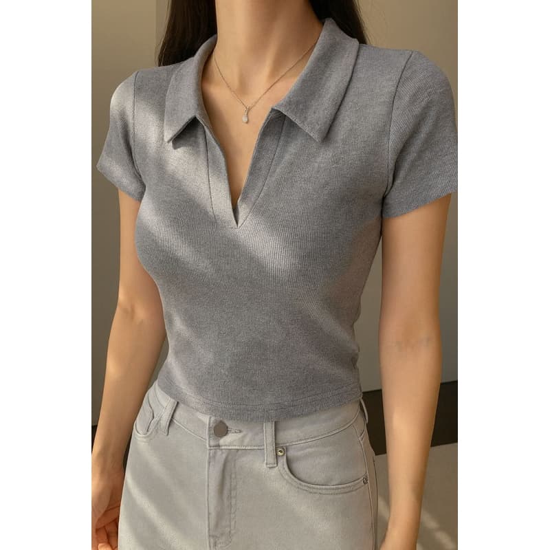 Camisa Trabalho Gola polo Feminina Manga curta Algodao